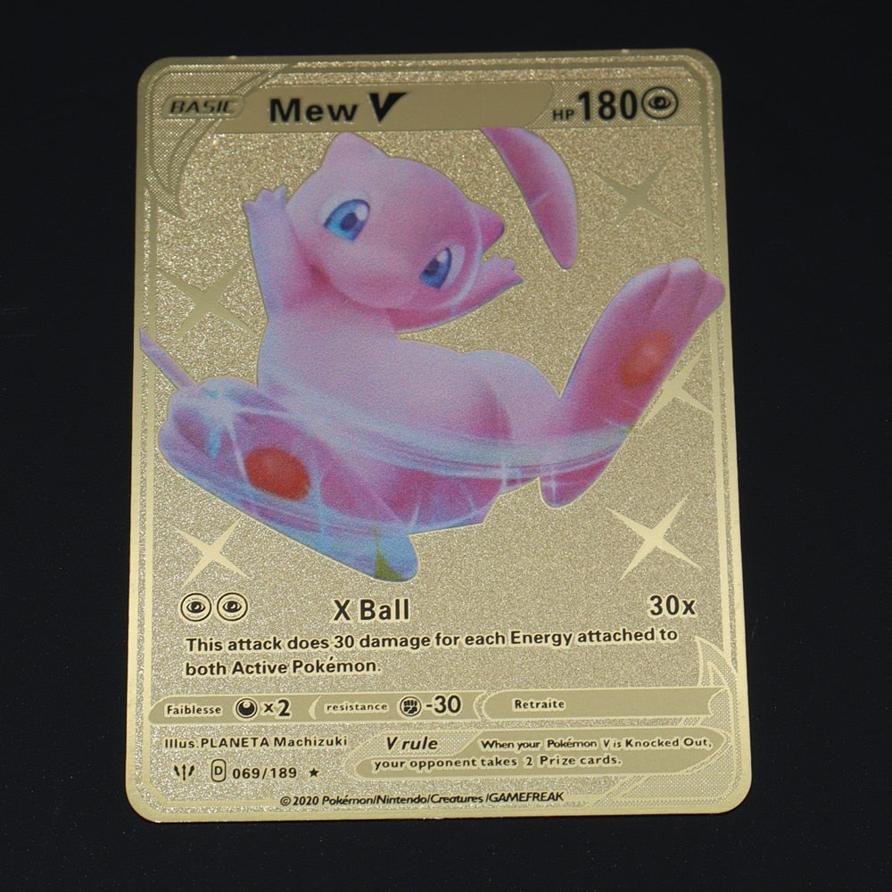 Carta De Metal Pokemon Colecionador Dourada Pikachu Vmax